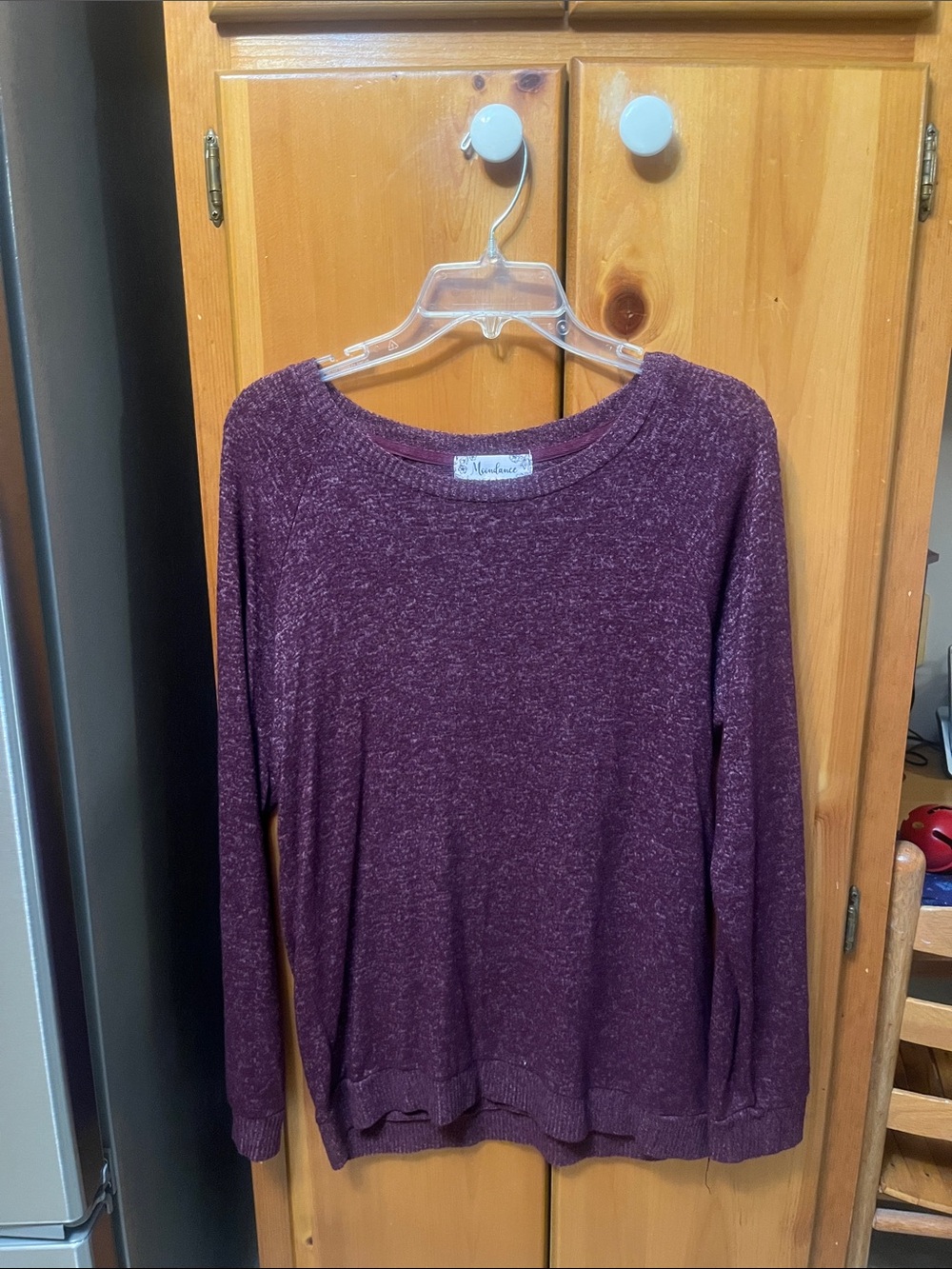 Moondance Marled Plum Lightweight Knit Sweater-size M